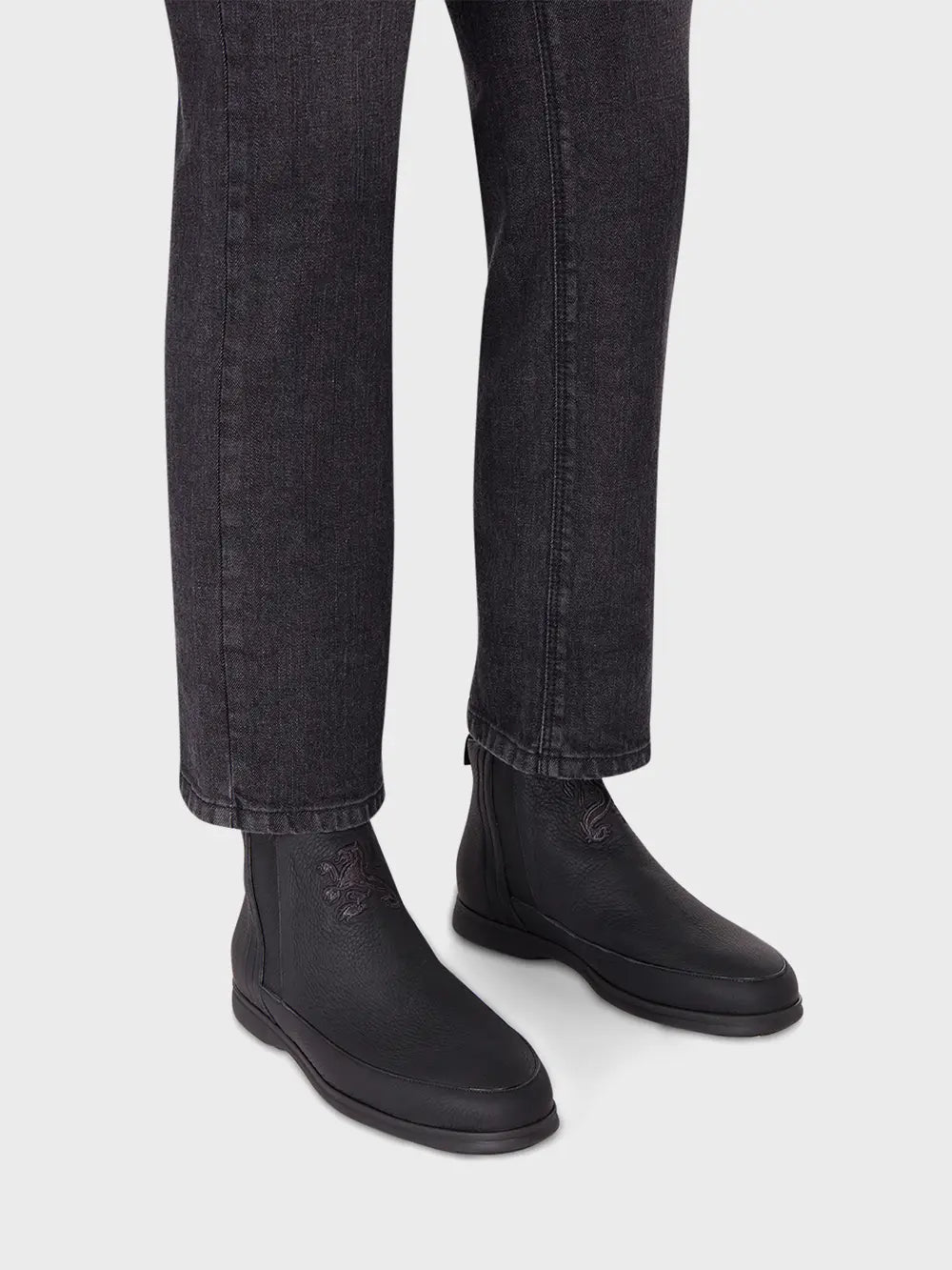 حذاء كاحل من جلد العجل