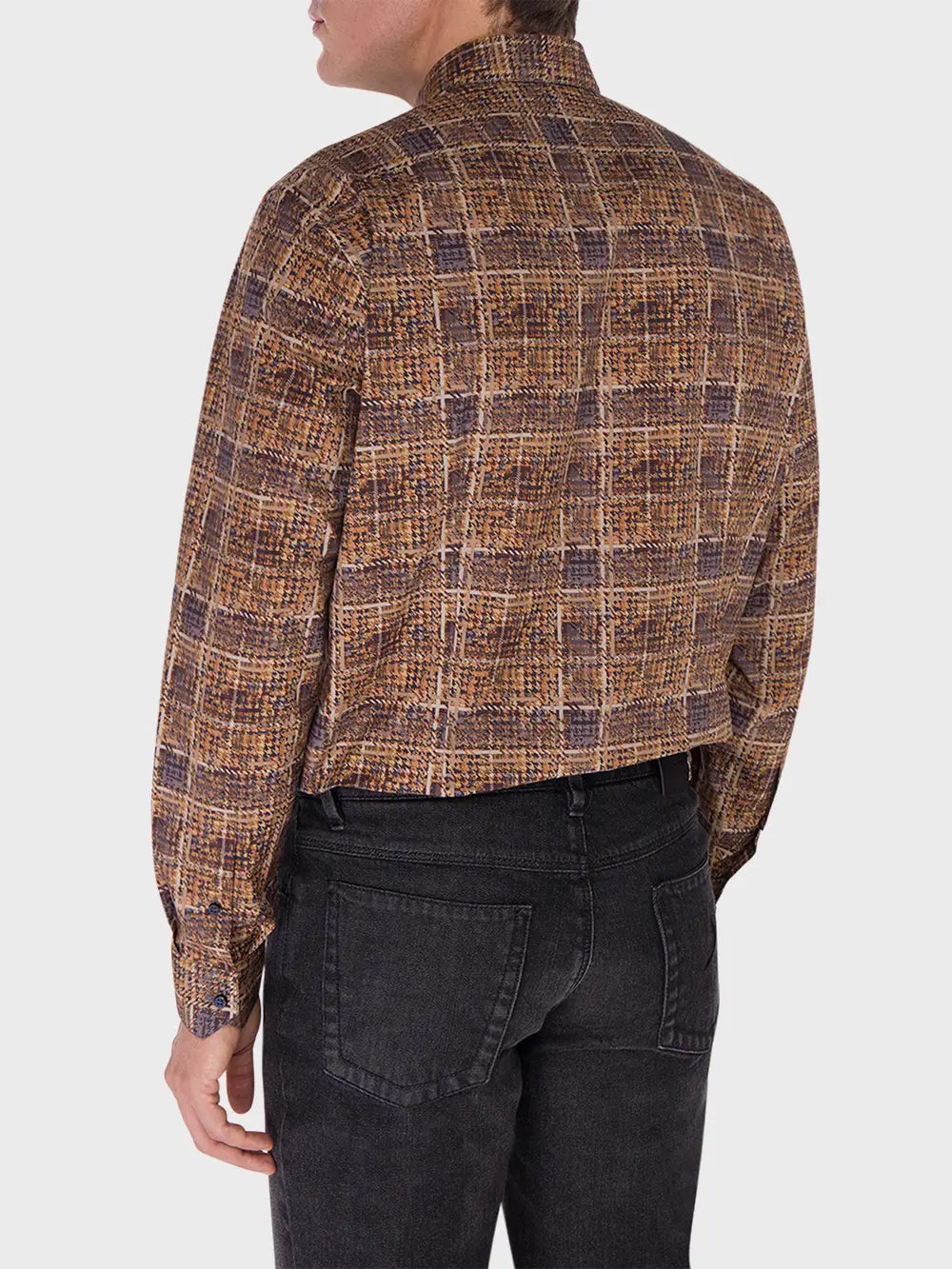 قميص كلاسيكي بأكمام طويلة من القطن الفانيلا الكلاسيكي