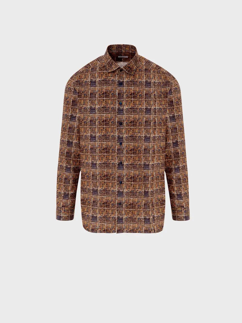 قميص كلاسيكي بأكمام طويلة من القطن الفانيلا الكلاسيكي