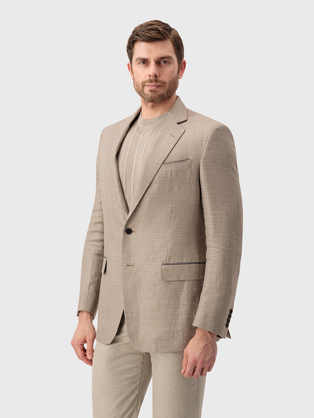 سترة كتان بلايزر - كاميل شاحب