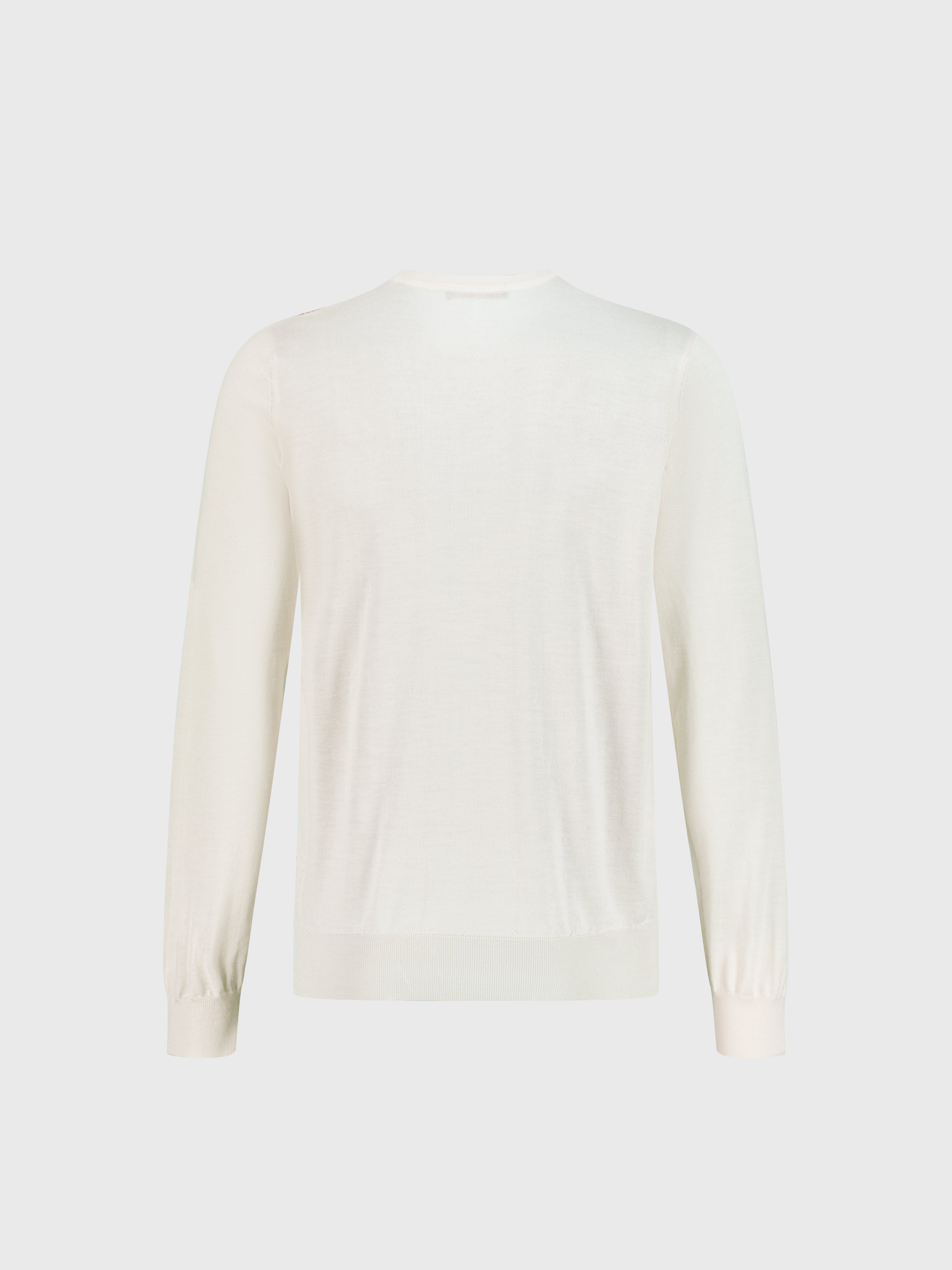 كنزة صوفية بياقة كراونك أبيض