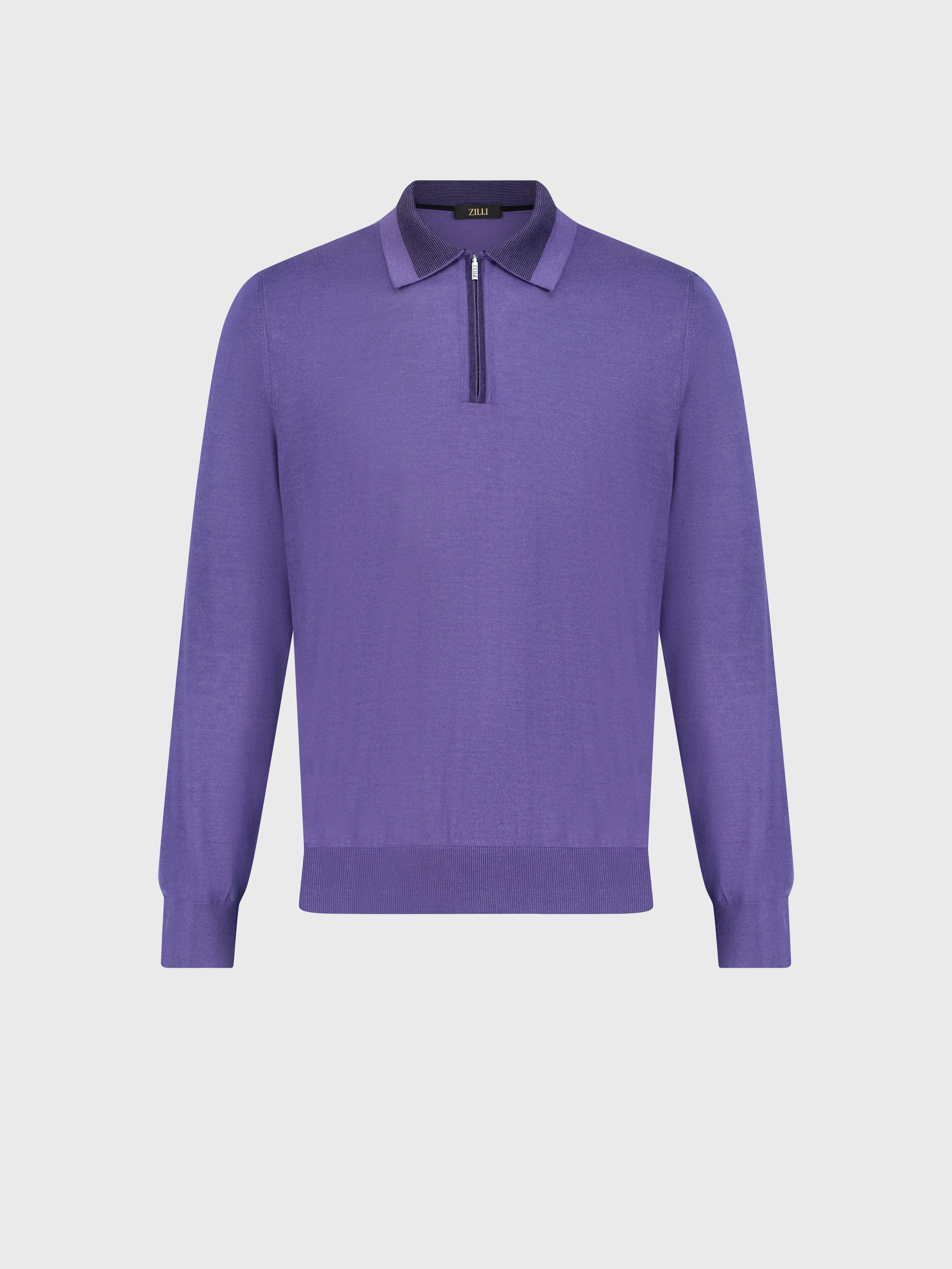 تي شيرت بولو بسحاب بنفسجي دخاني بنفسجي