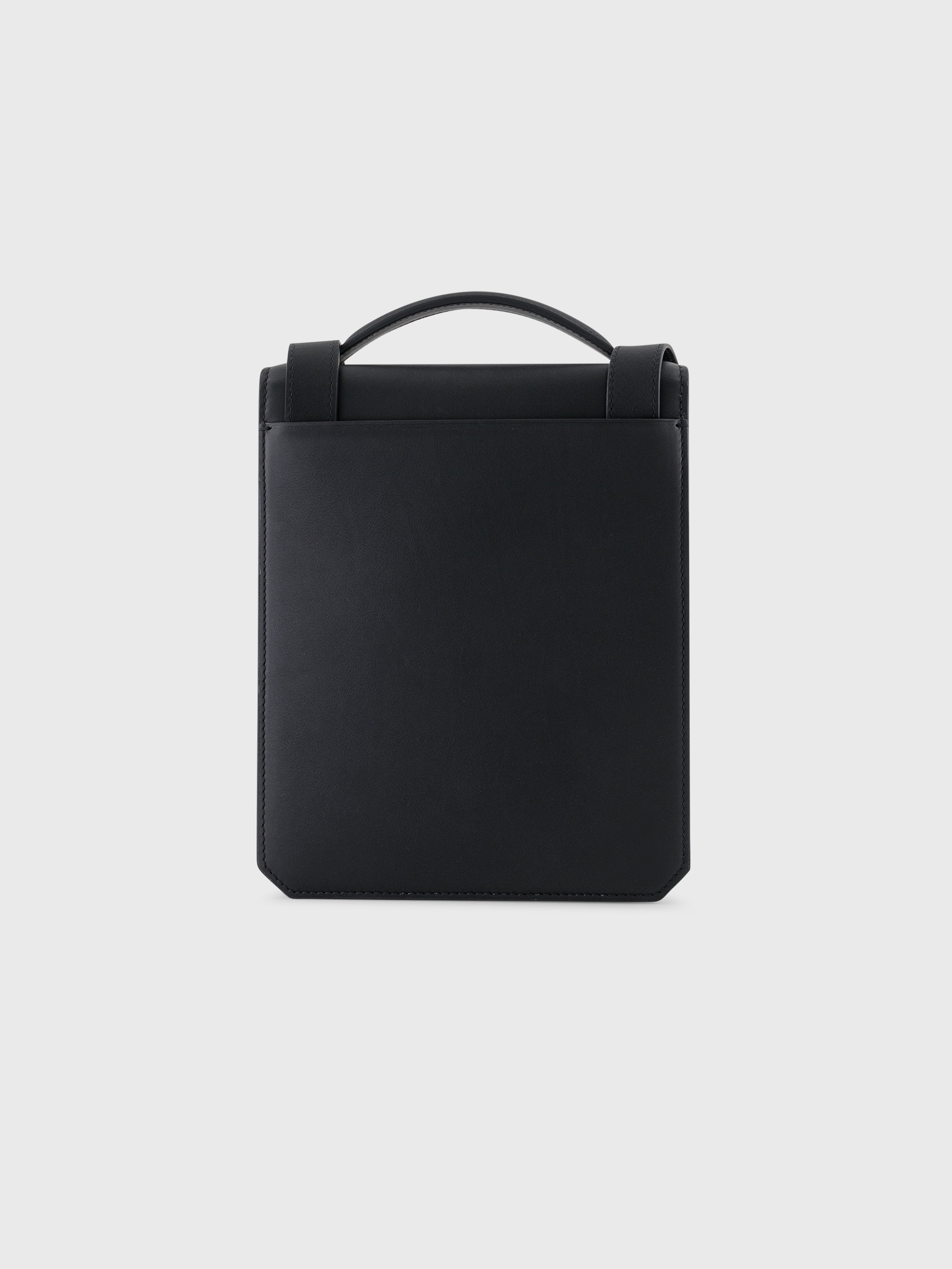 حقيبة كتف من جلد العجل - أسود