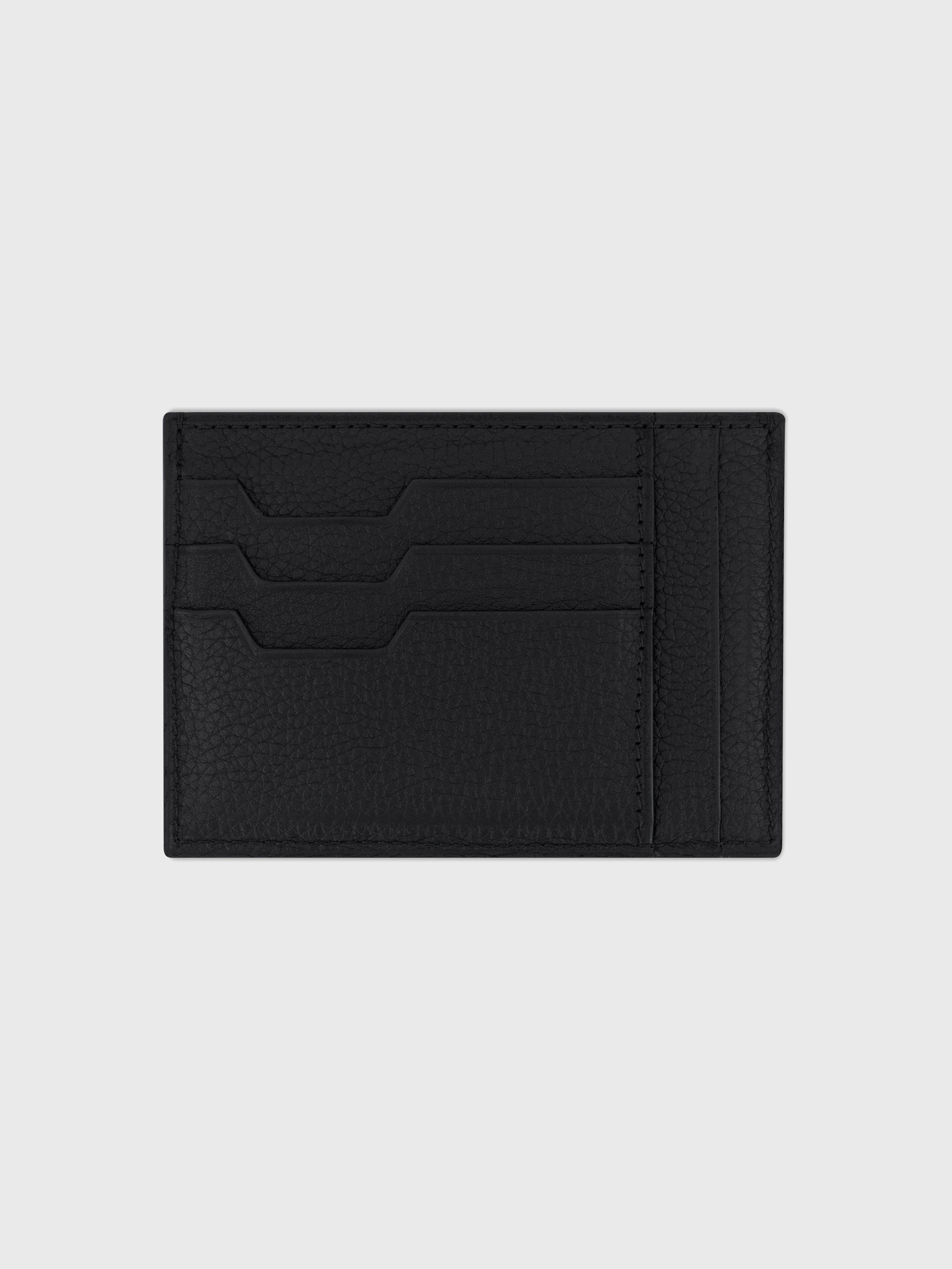 محفظة زيللي ثنائية الطيات المزخرفة بأدوات من البلاديوم - أسود