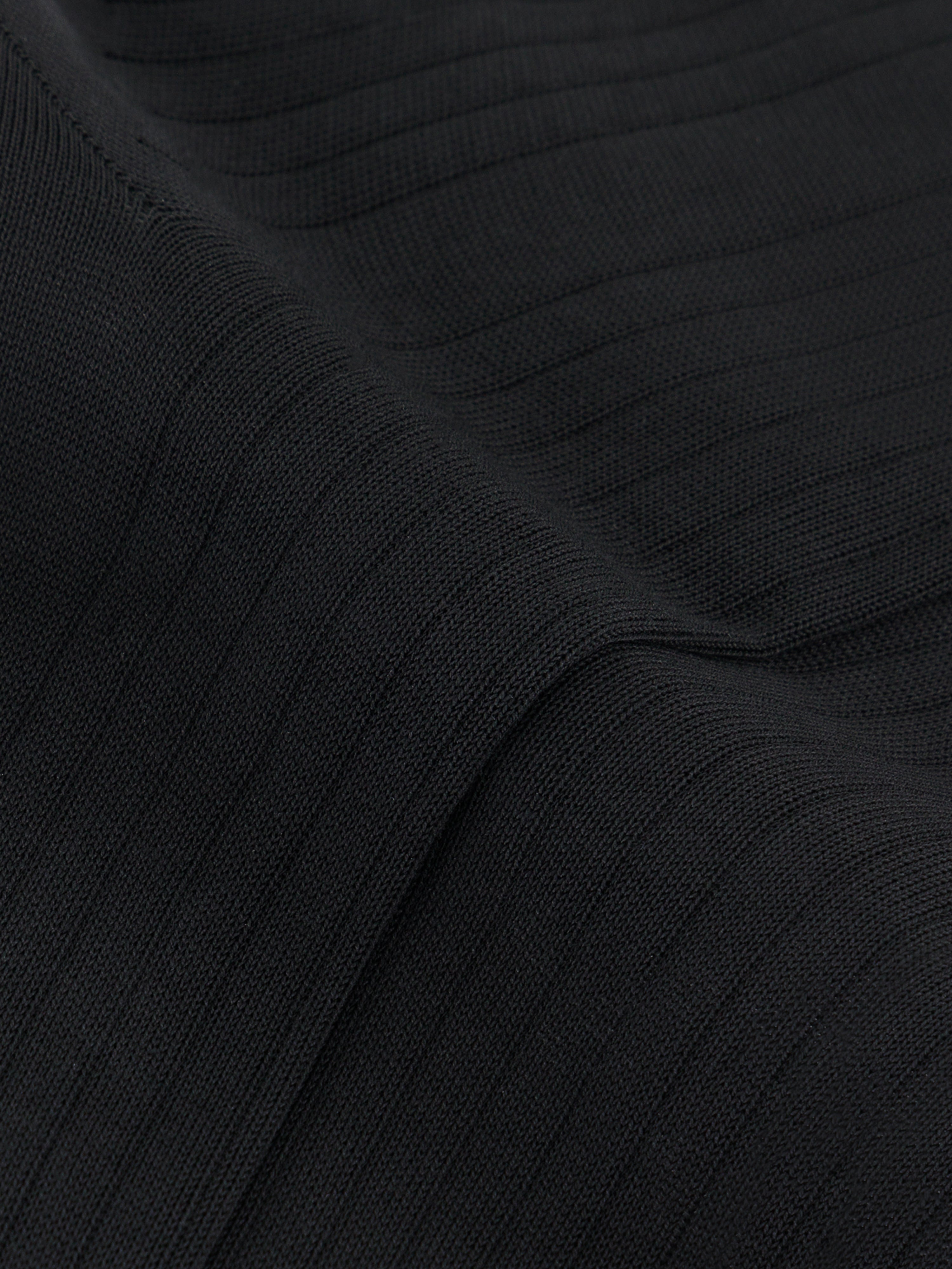 جوارب مضلعة متوسطة الساق مضلعة أسود