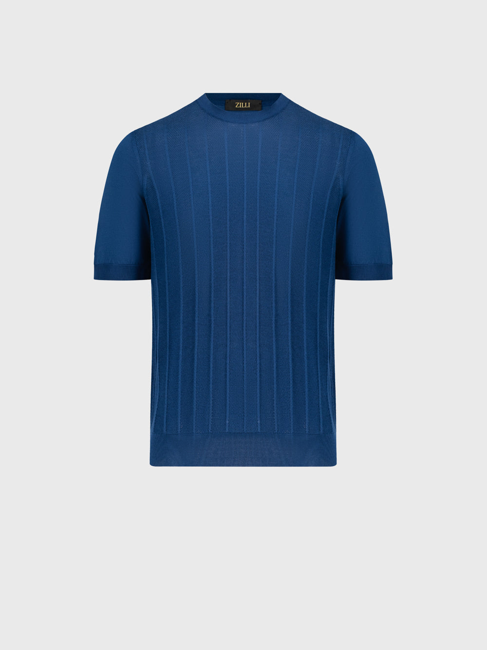 قميص بولو بولو حريري مخطط بحياكة حريري - حبر