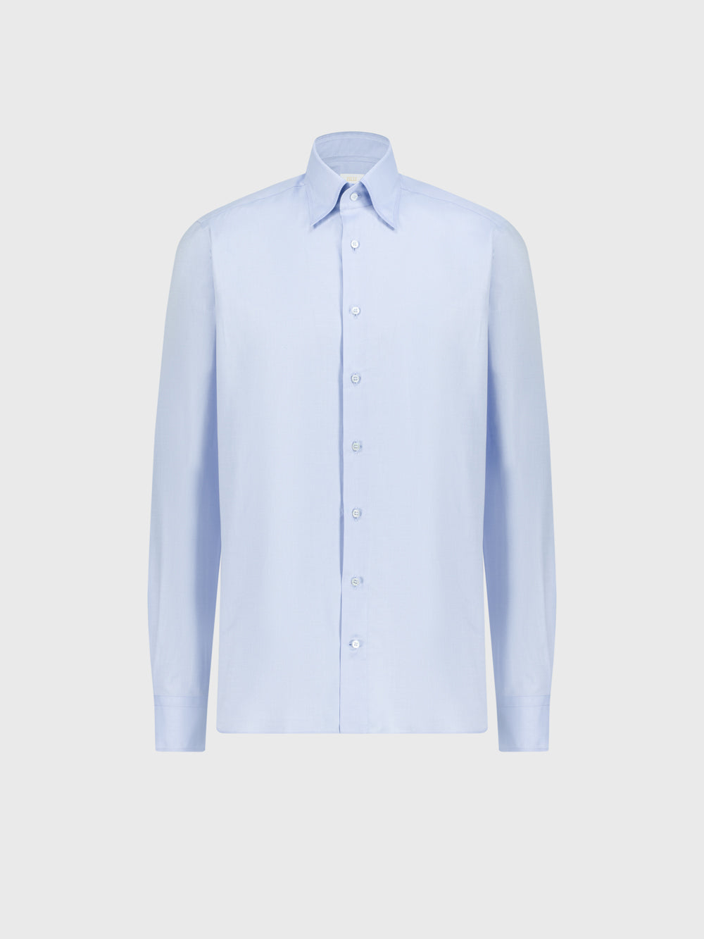 قميص رسمي بياقة ثلاثية مخيطة بملمس رقيق - أزرق أكسفورد