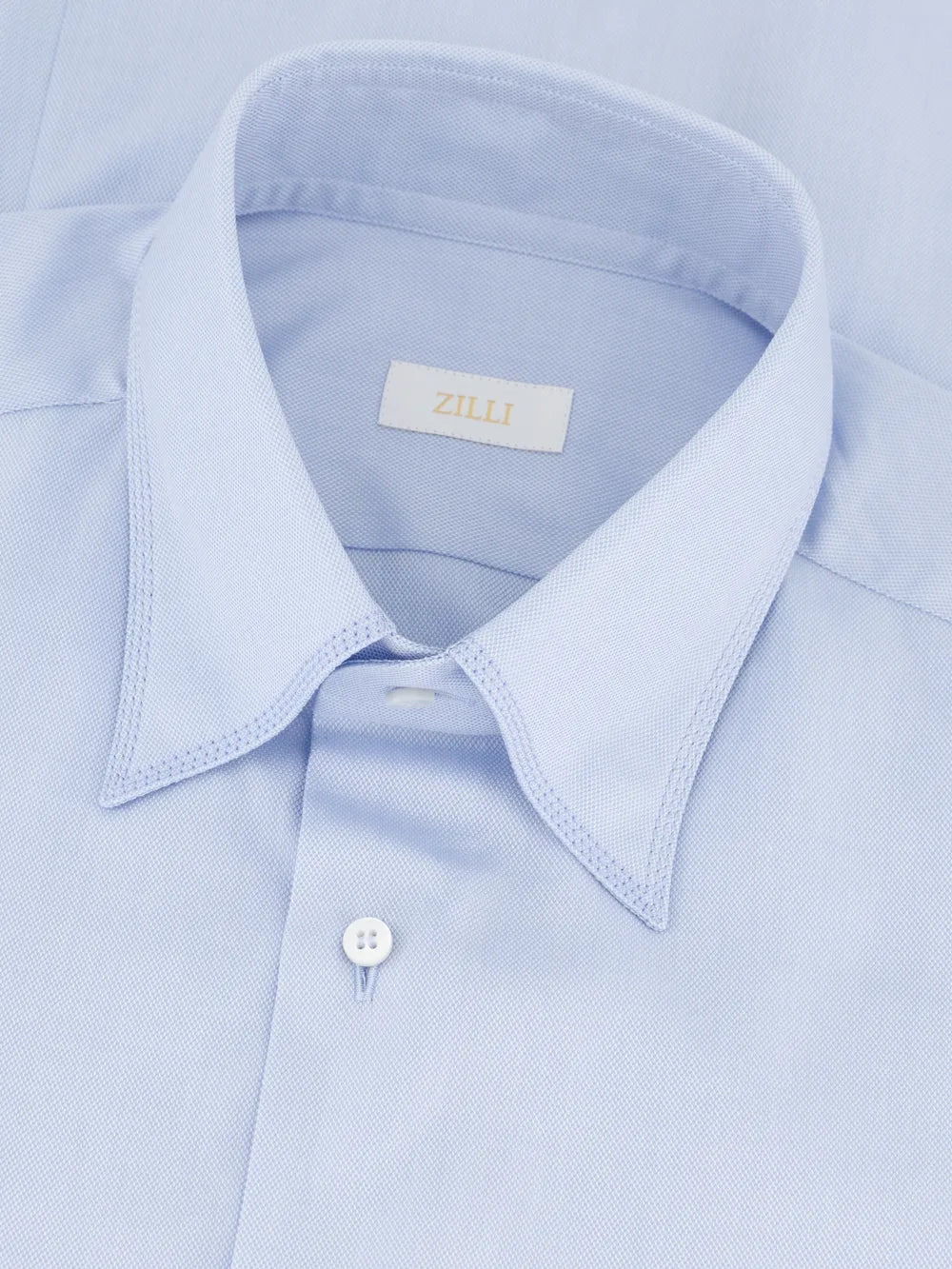 قميص رسمي بياقة ثلاثية مخيطة بملمس رقيق - أزرق أكسفورد