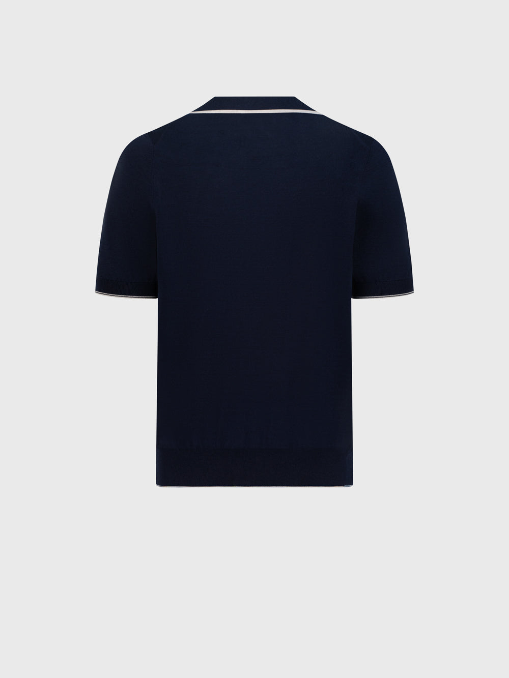 بولو بولو "ليون بيكيه" من الحرير والقطن المحبوك - أزرق كحلي