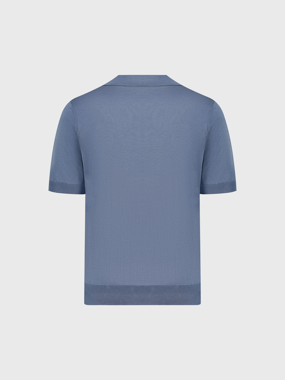 قميص بولو مخطط من الحرير المحبوك - أونيكس أزرق باهت