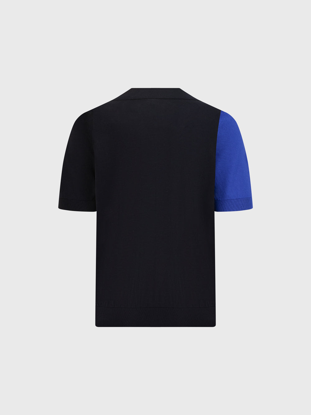 قميص بولو محبوك بنقشة هندسية - أزرق كحلي