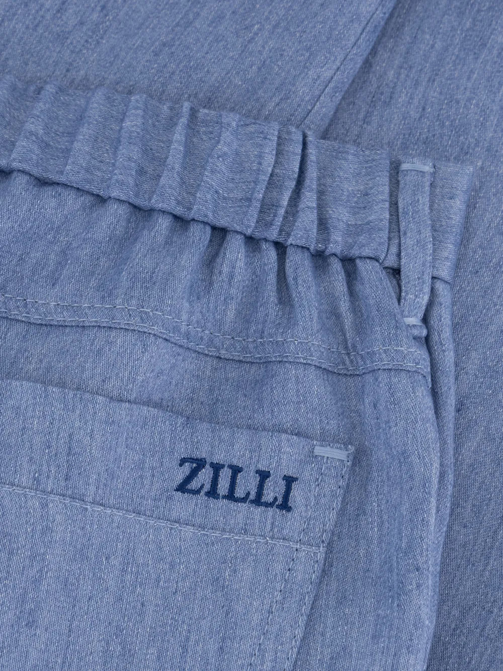 بنطلون كتان بقصة ضيقة من الكتان - أزرق سماوي