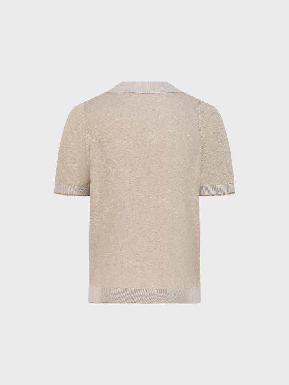 قميص بولو بنقشة حريرية بنقشة هندسية - باهت اللون الظبي