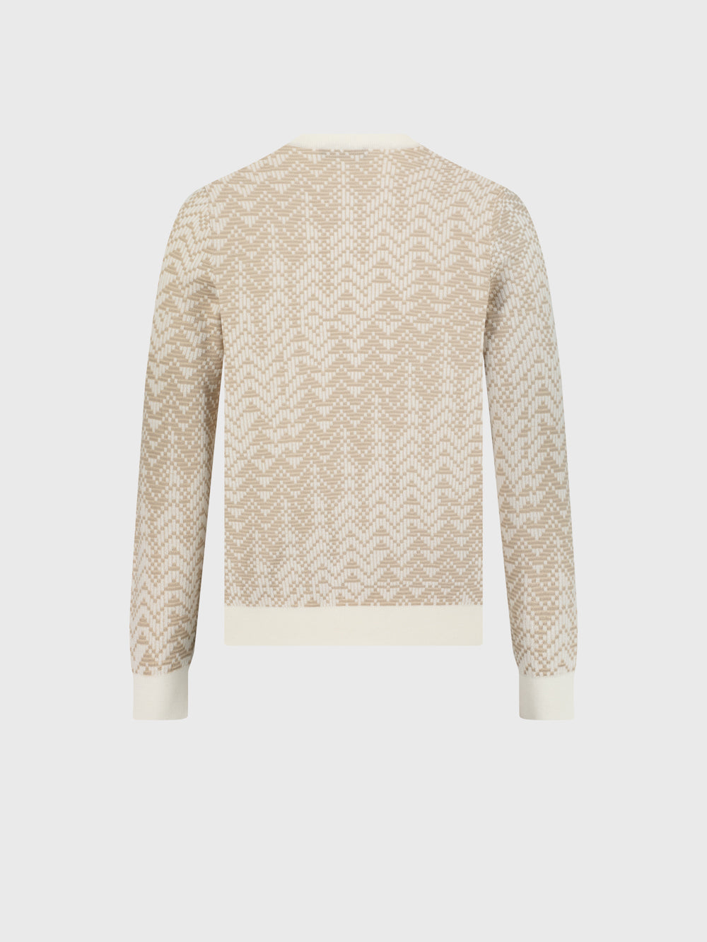 كنزة صوفية مزخرفة بنقشة شيفرون - أشقر فاتح اللون