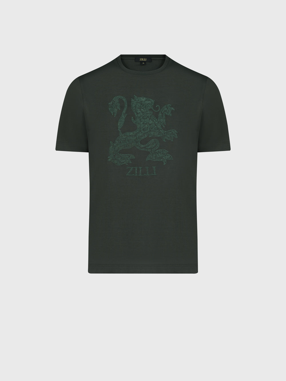 تي شيرت مطرز بتطريز الأسد الكبير - دارك سيج