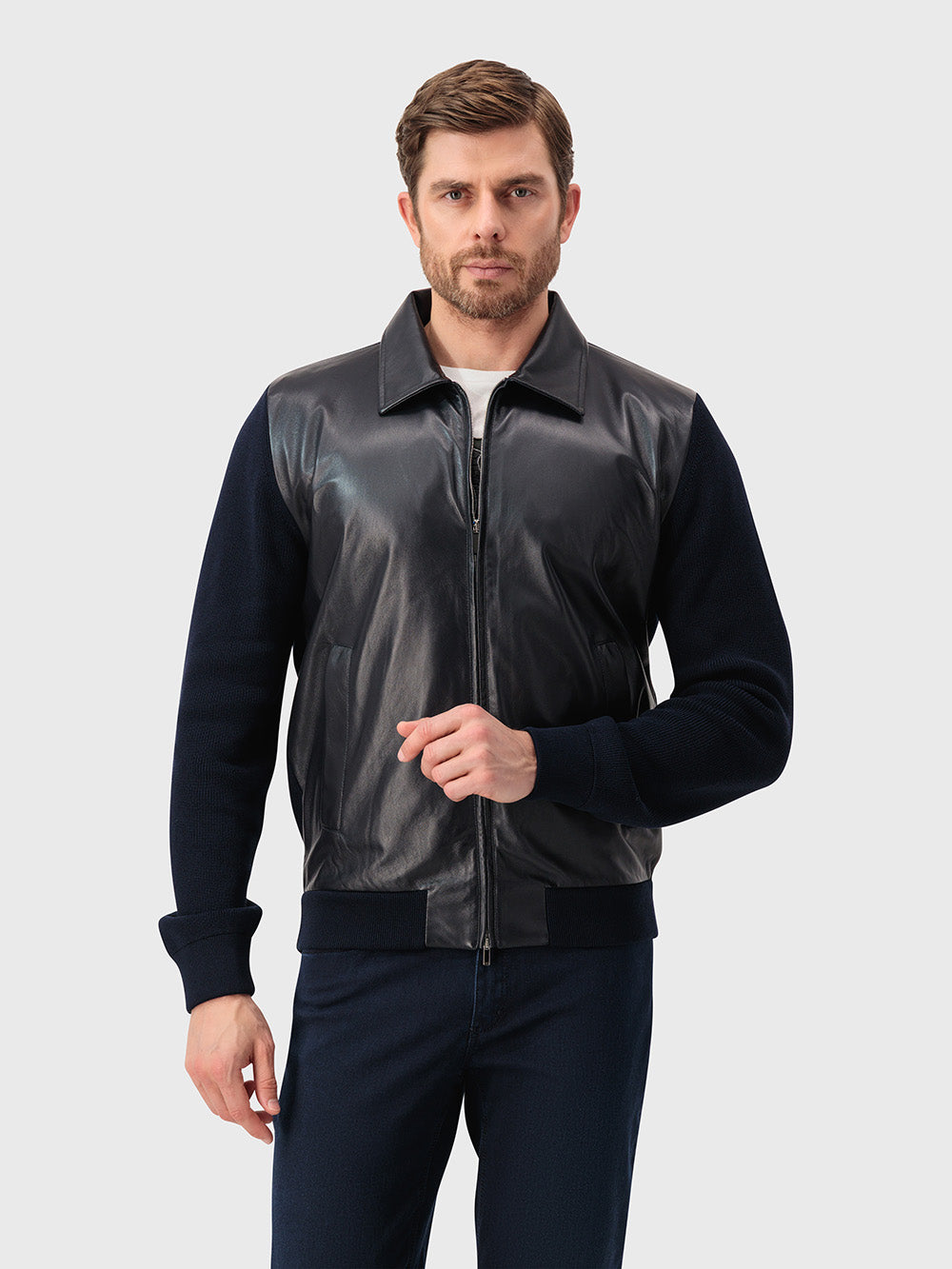 جاكيت محبوك - أزرق كحلي