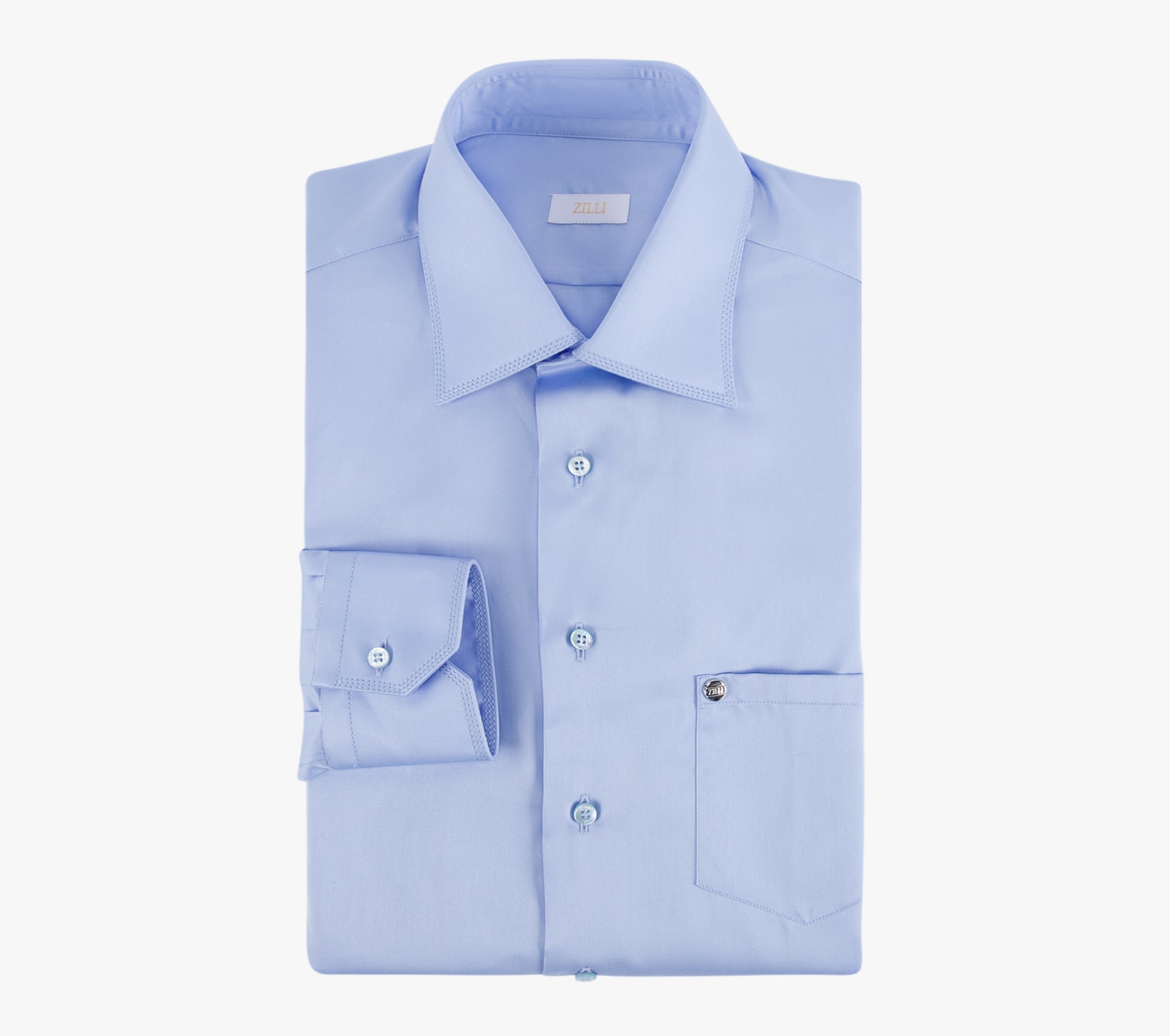 قميص بأكمام طويلة بخياطة ثلاثية