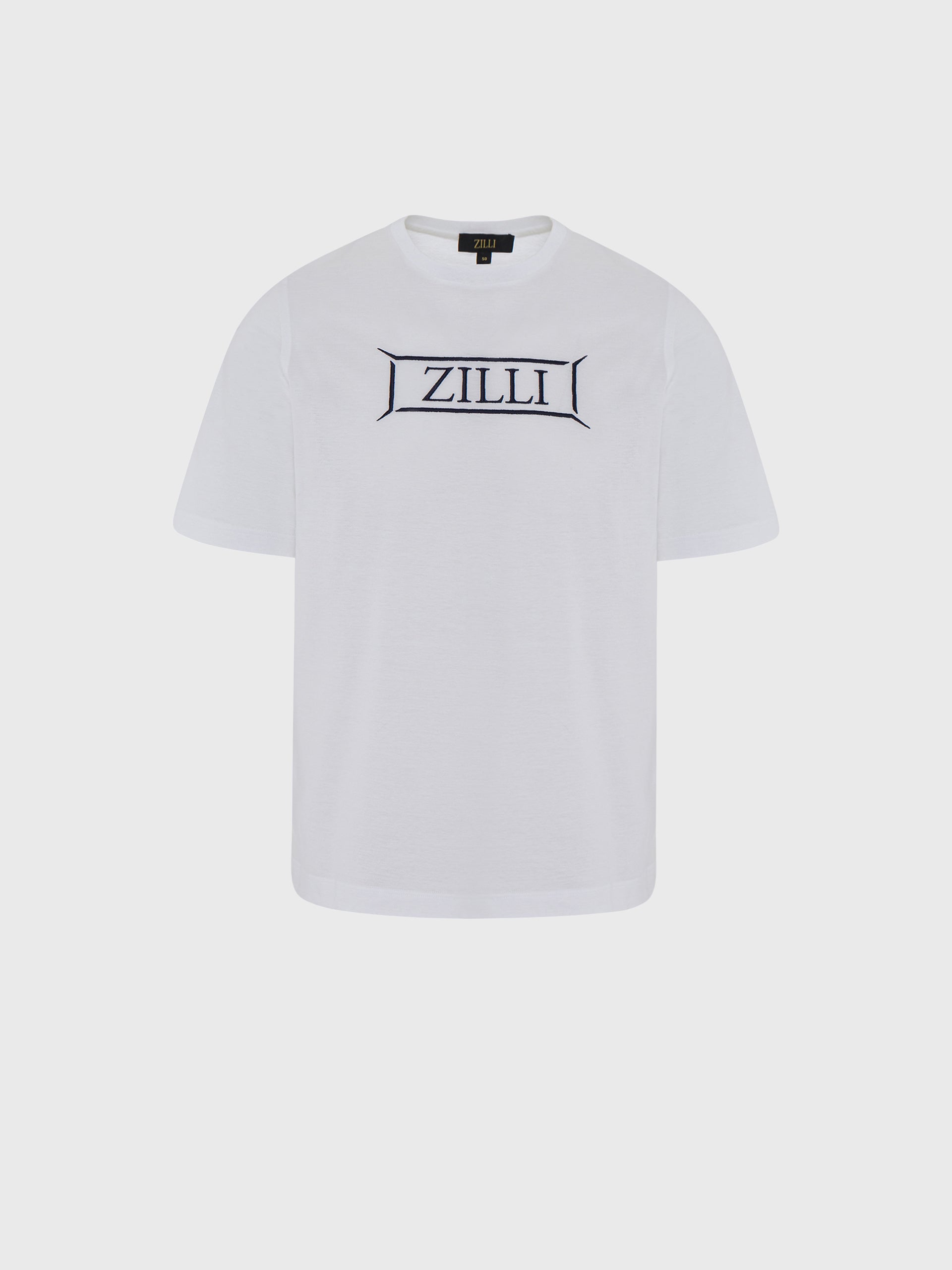 تي شيرت قطن بياقة مضلعة