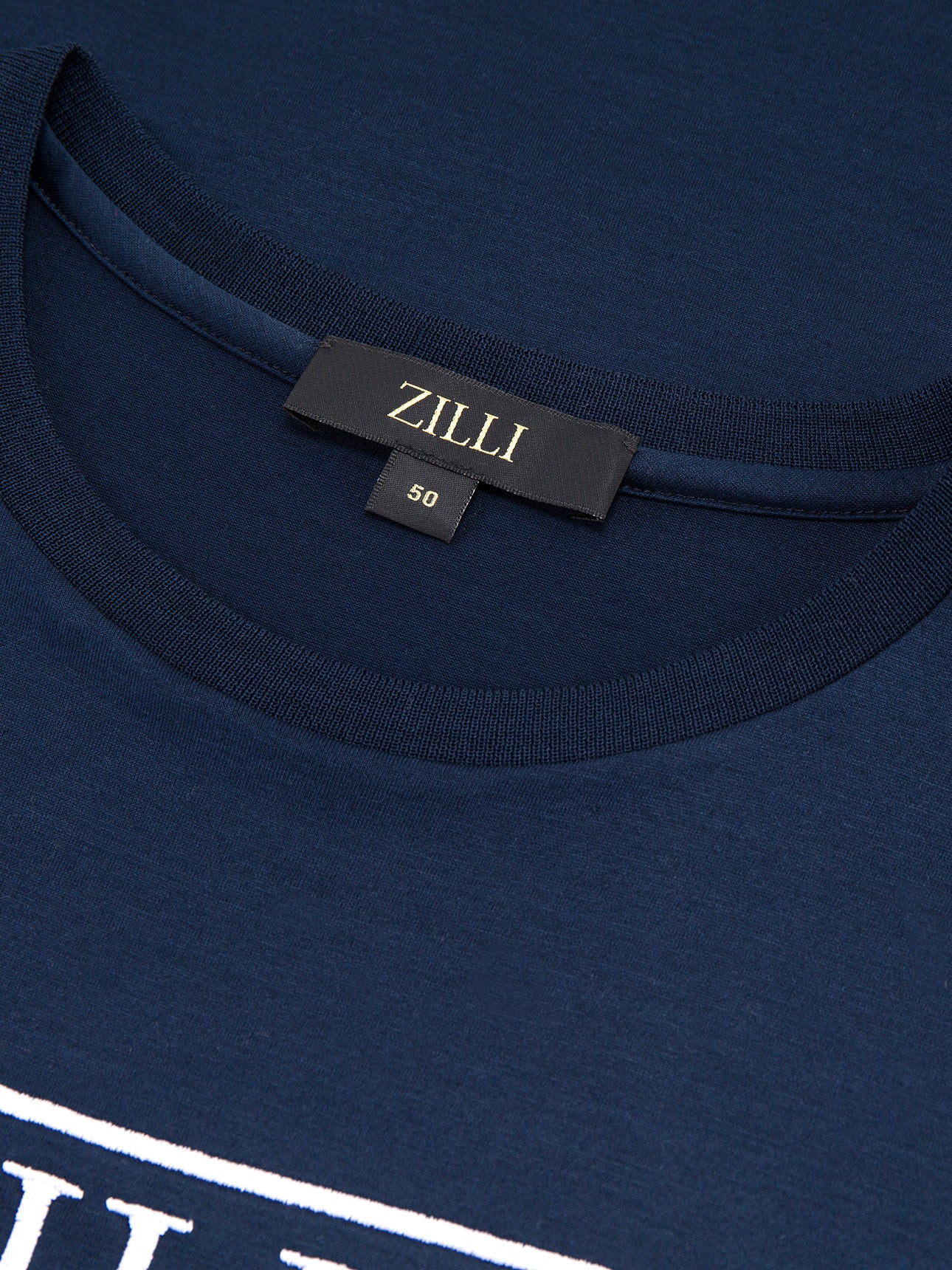 تي شيرت قطن بياقة مضلعة