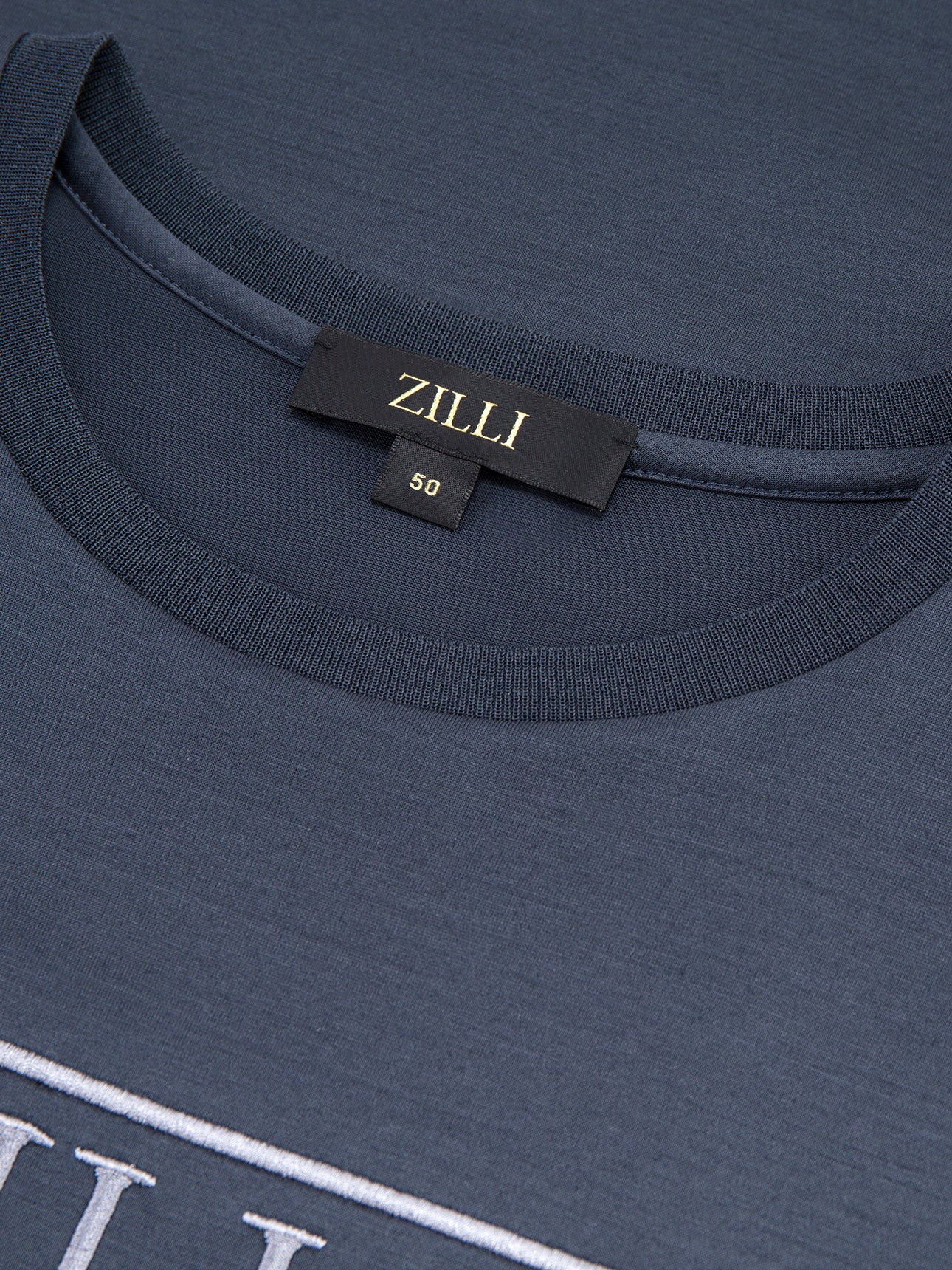 تي شيرت قطن بياقة مضلعة