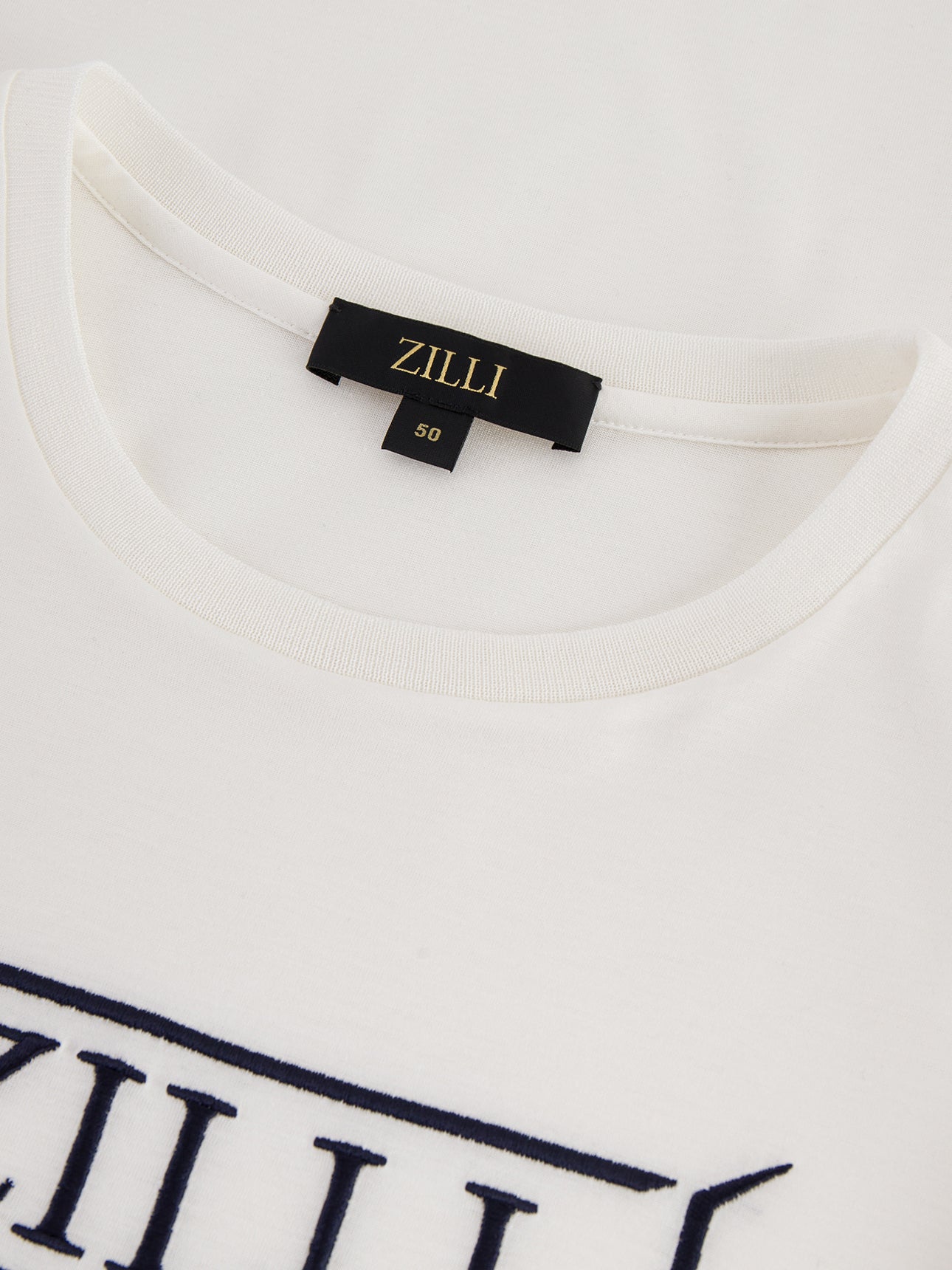 تي شيرت قطن بياقة مضلعة