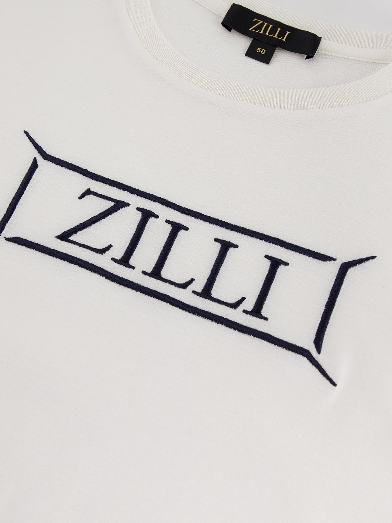 تي شيرت قطن بياقة مضلعة