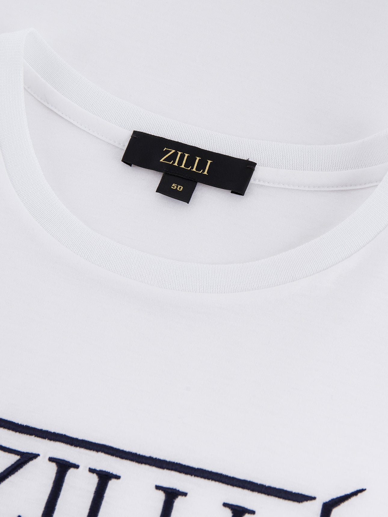 تي شيرت قطن بياقة مضلعة