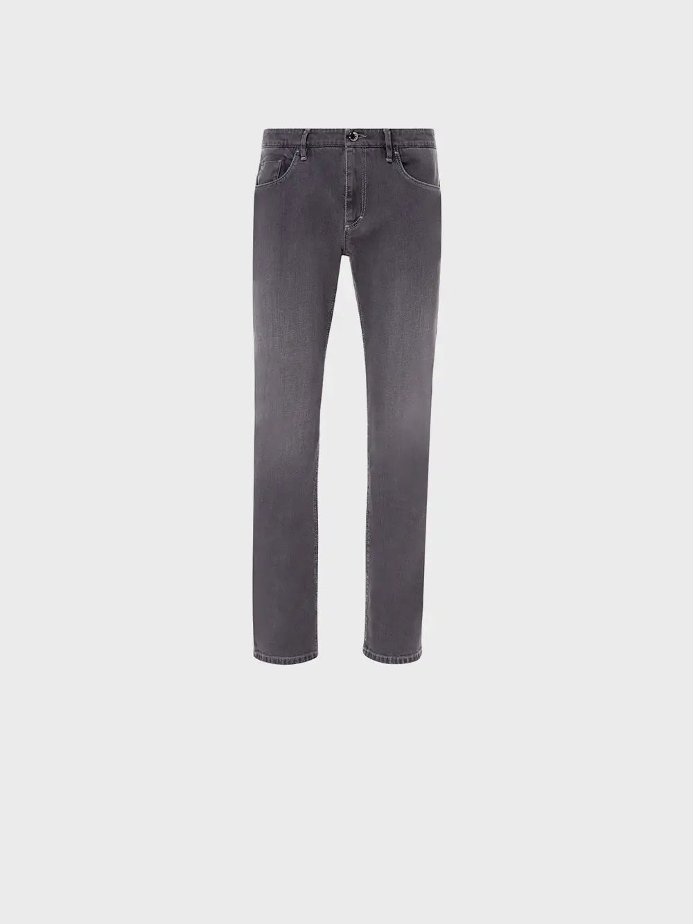 Slim Fit Cotton Jeans with Calf Suede Patch