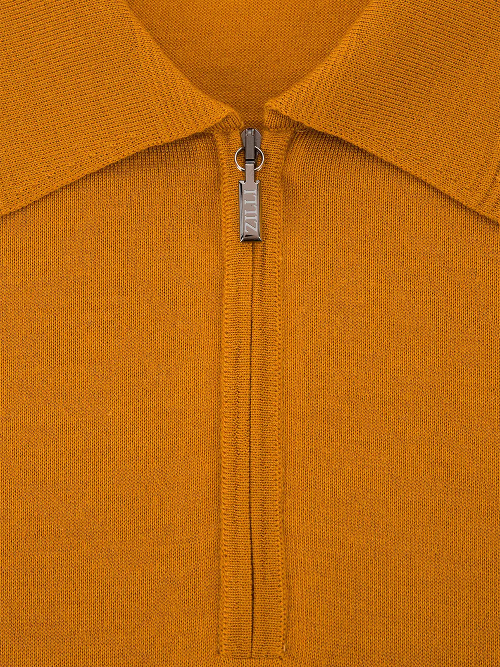 Polo Shirt in Wool, Silk, and Cashmere Knit with Micro Griffon Embroidery