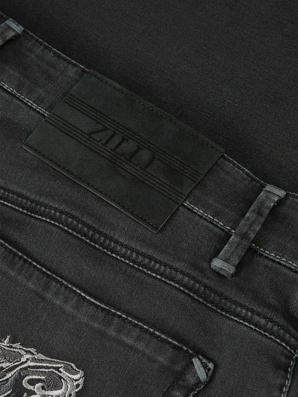 Zilli Regular Fit Jeans with Velvet Calfskin Patch