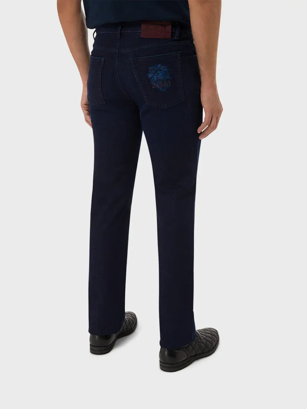 Zilli Regular Fit Jeans - Iconic Lion Embroidery