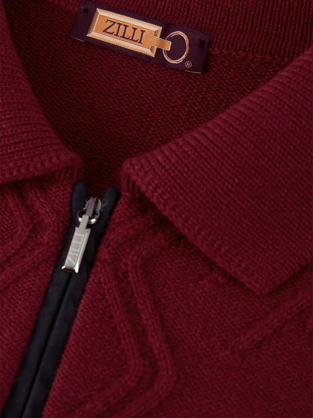 Zilli Mirror Lozenges Jacquard Weave Zipped Polo