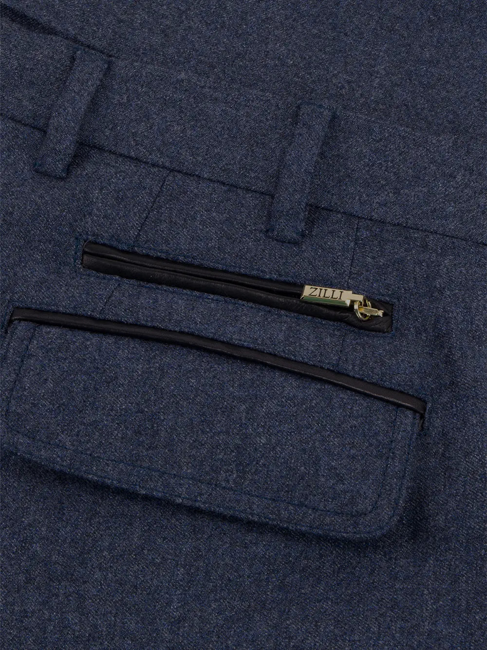 Trousers with Leather Details