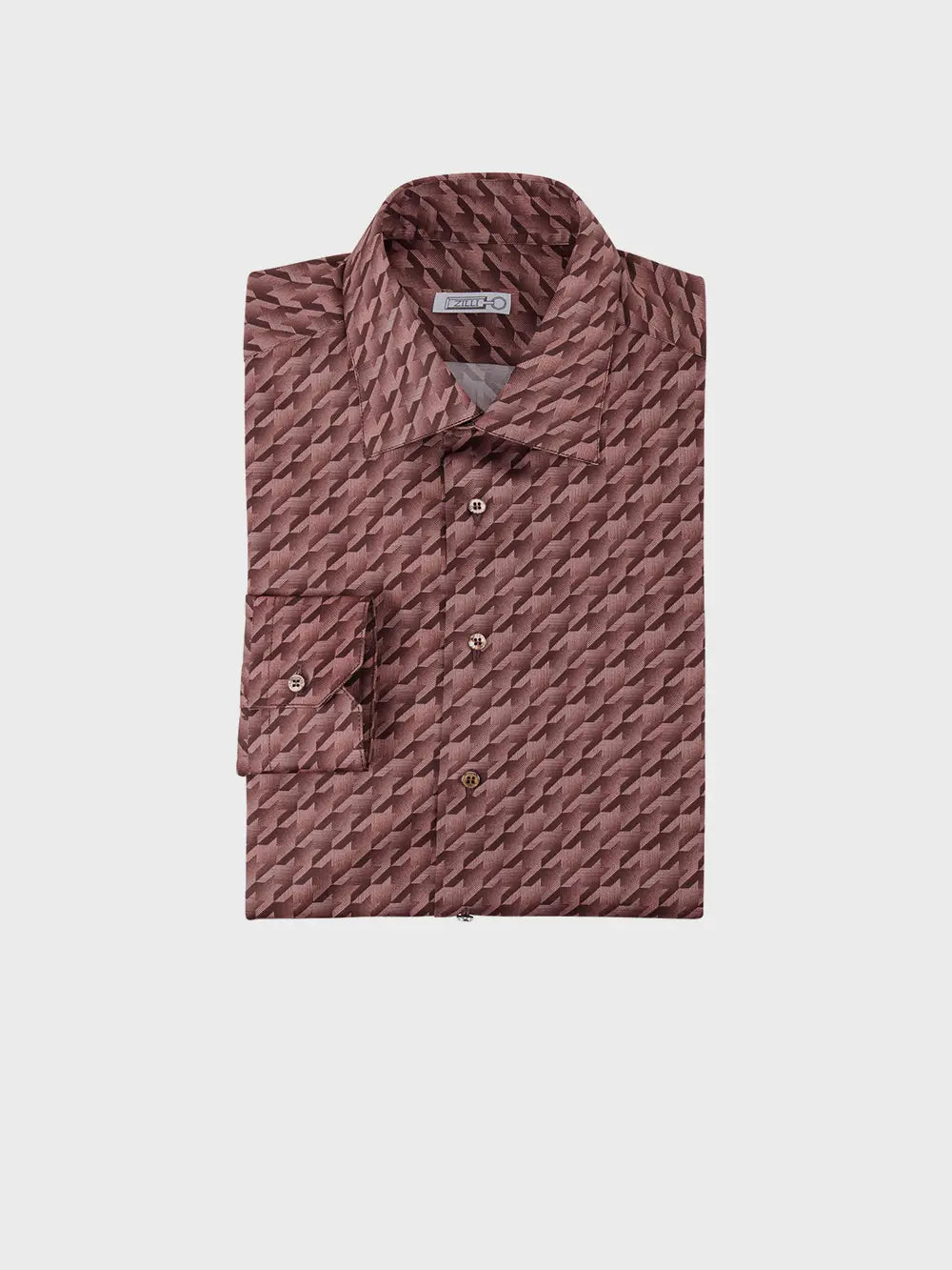 Long Sleeves Shirt with Houndstooth Pattern