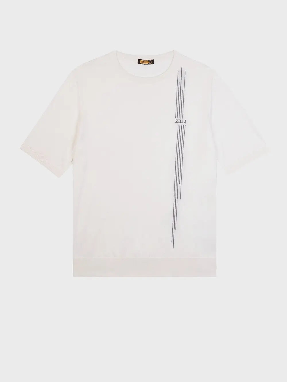 Zilli Ecru Zipped Polo Shirt with Iconic Embroidery