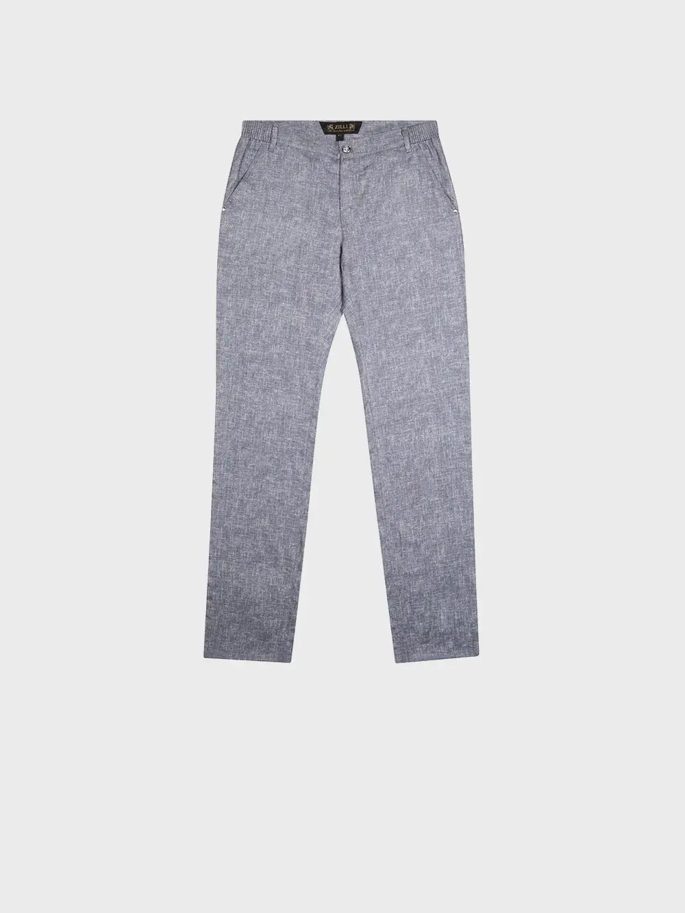Zilli Slim Fit Linen Trousers with Micro Griffon Embroidery