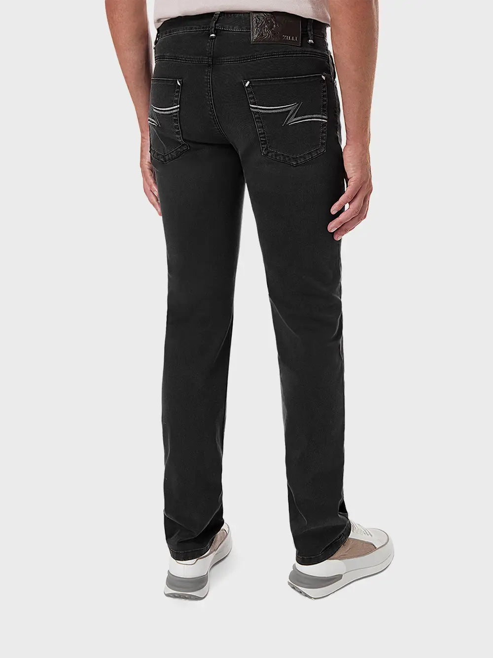 Zilli Slim Fit Jeans with Embossed Calf Skin Patch