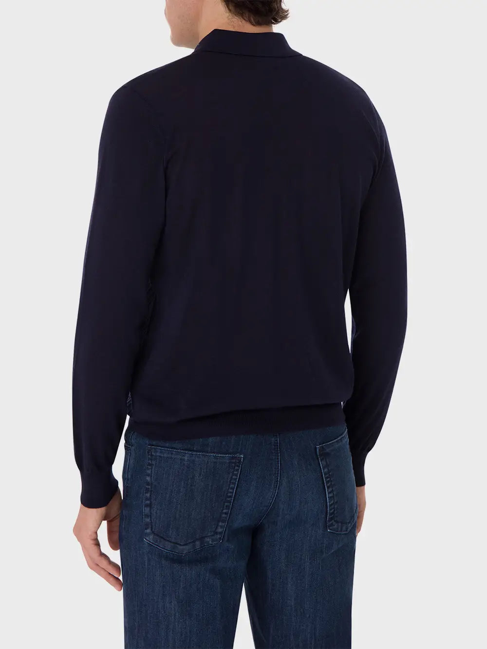 Zipped Polo with Linear Pattern