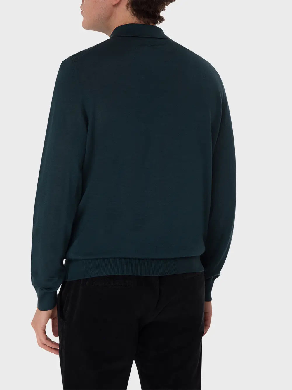Zipped Polo with Micro Lozenges Pattern