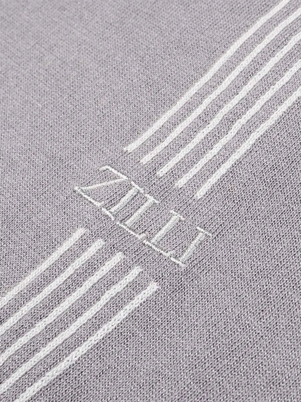 Zilli Ecru Zipped Polo Shirt with Iconic Embroidery