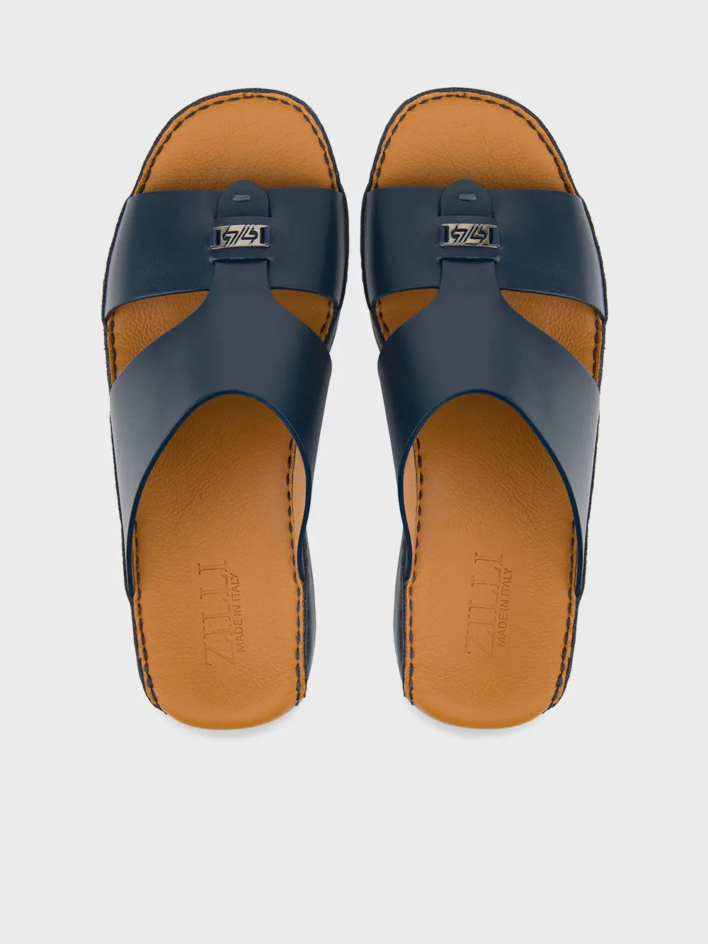 Zilli Arabic Style Calfskin Sandals with Retro Plaque
