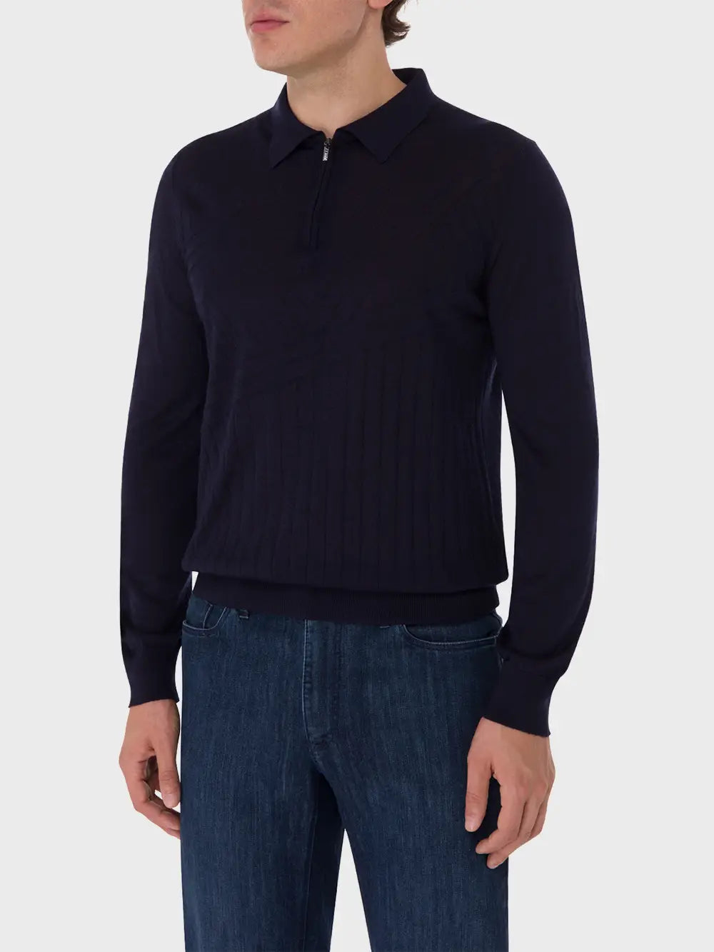 Long Sleeve Zipped Polo