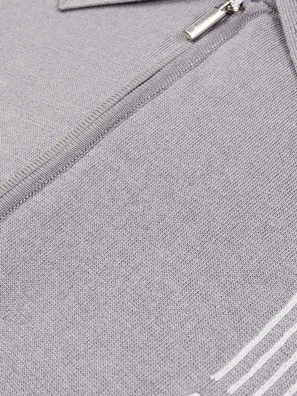 Zilli Ecru Zipped Polo Shirt with Iconic Embroidery