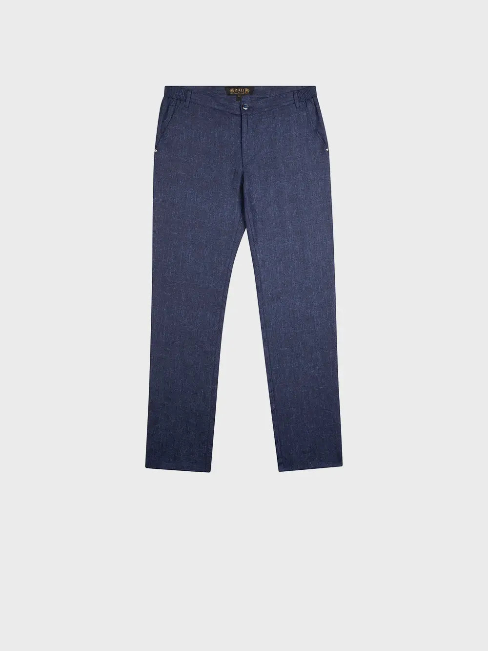 Zilli Slim Fit Linen Trousers with Micro Griffon Embroidery