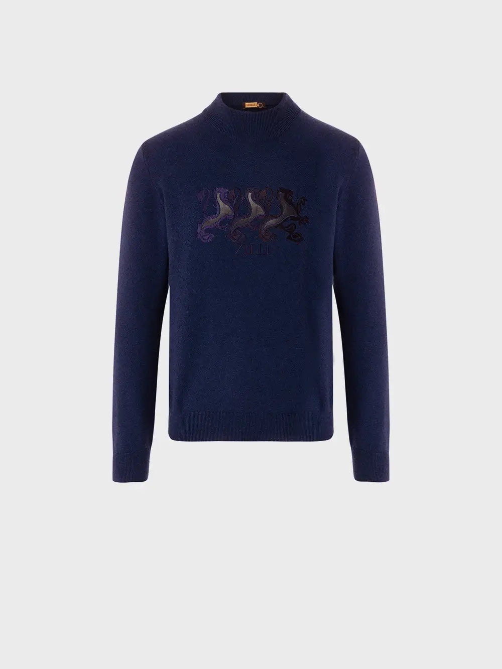 Wool and Cashmere Sweater with Triple Griffon Embroidery