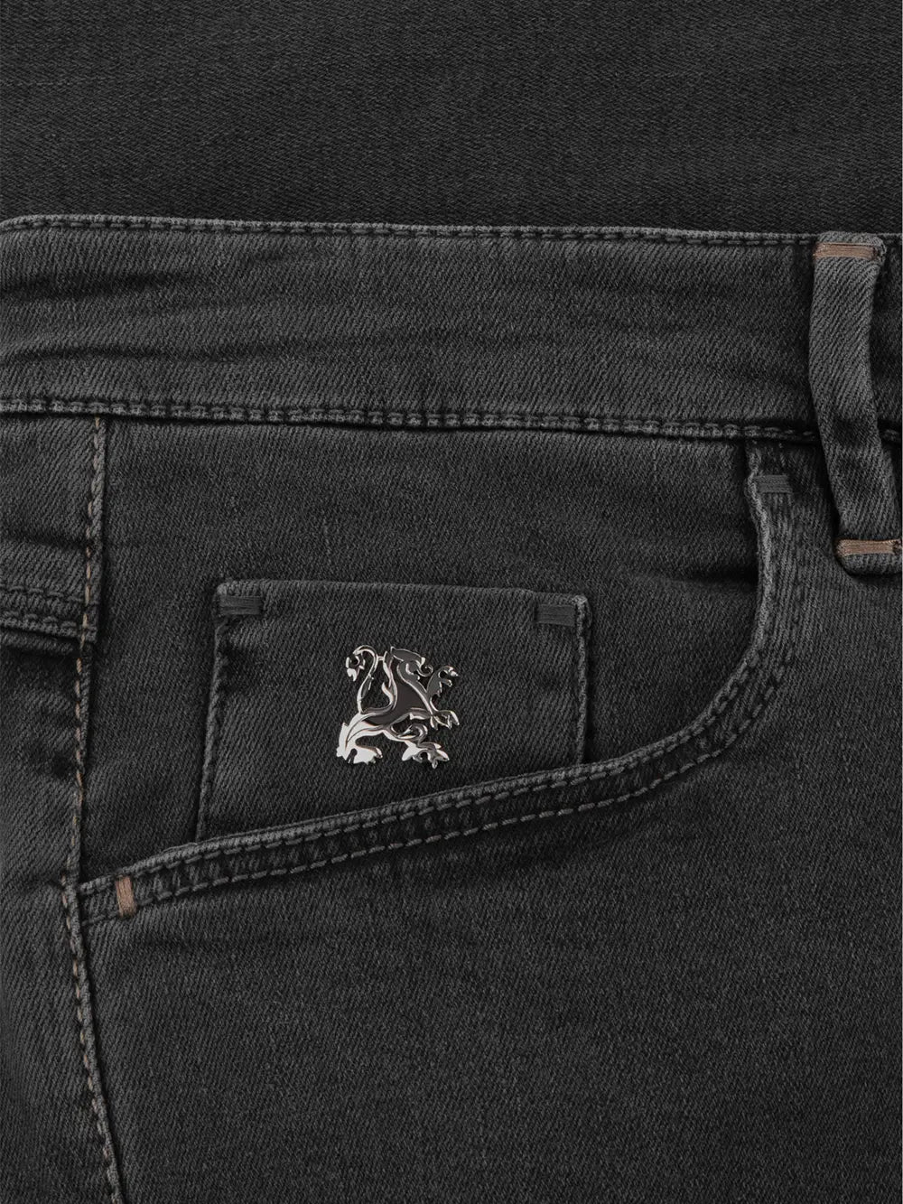 Jeans with Lion Circle Embroidery