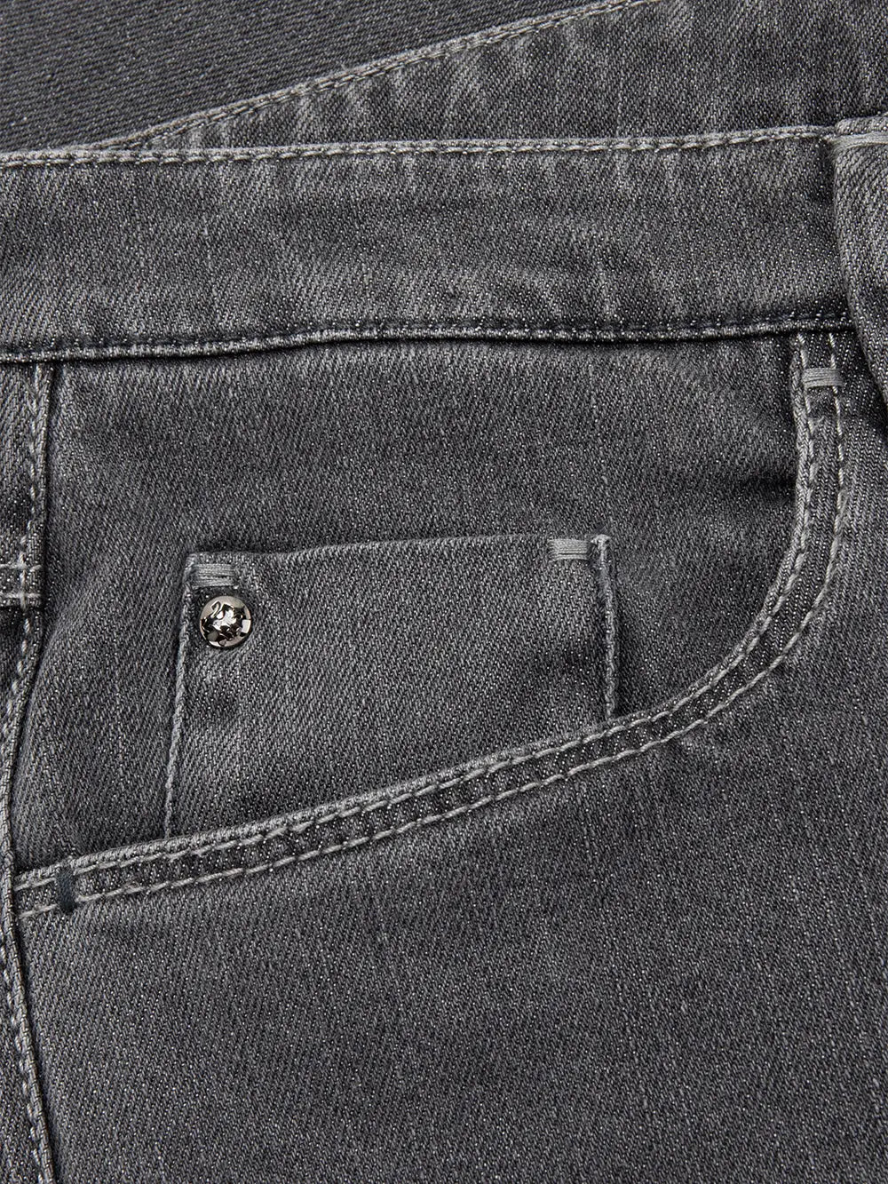 Slim Fit Cotton Jeans with Calf Suede Patch