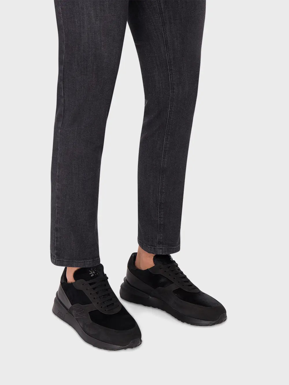 Suede Calfskin Sneakers with ZILLI Signature