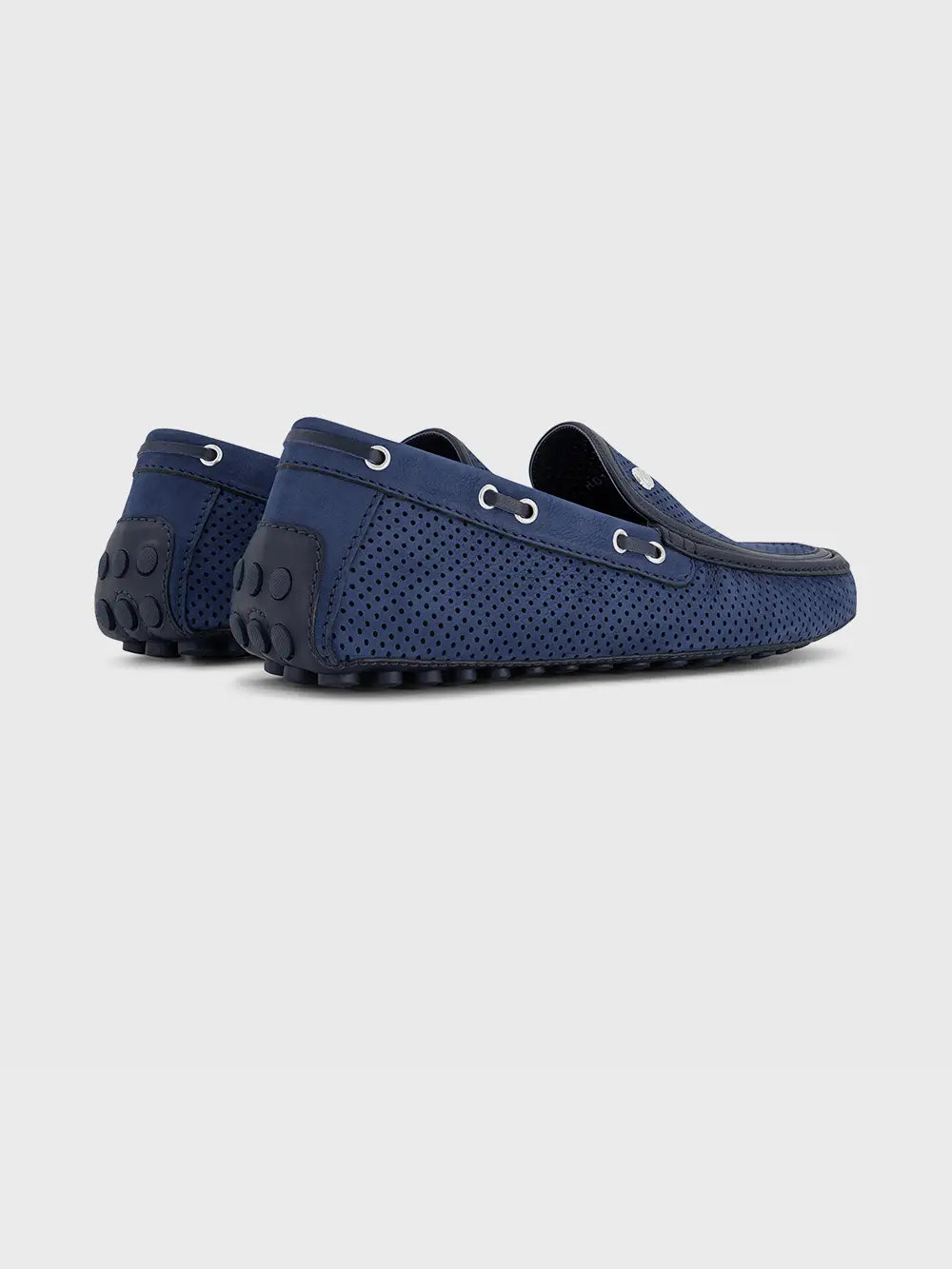 Suede Perforated Loafers
