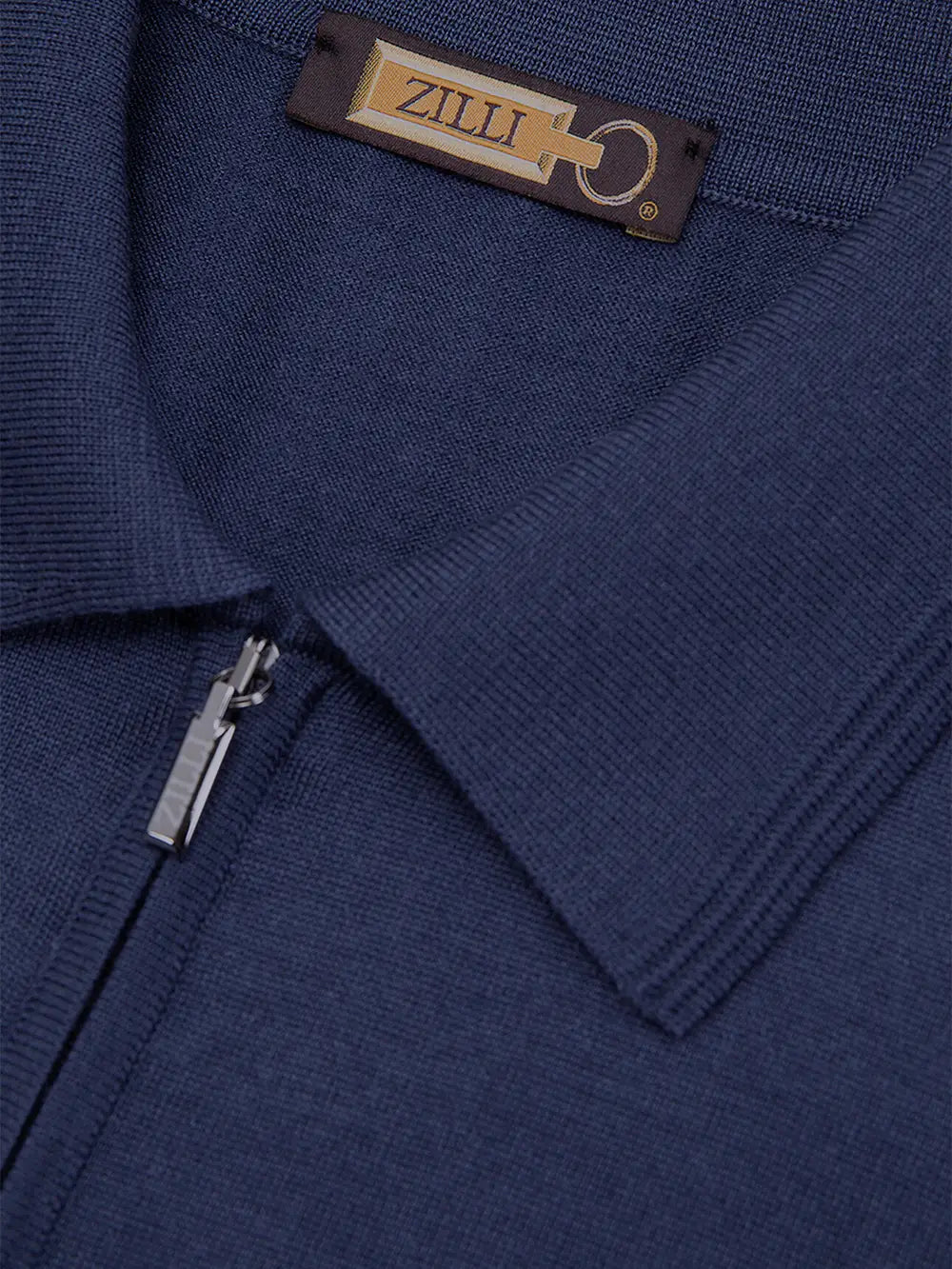 Polo Shirt in Wool, Silk, and Cashmere Knit with Micro Griffon Embroidery